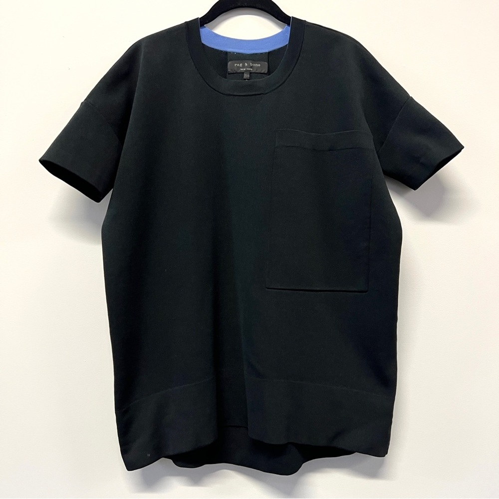 Rag & Bone Women’s/Unisex Black Heavyweight poly Jersey Top sz XS/S